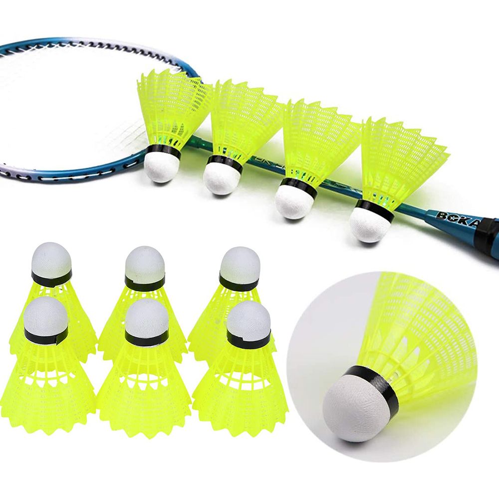 Feather Shuttlecock - 3/6/12Pcs Indoor Sports Stable Nylon Plastic